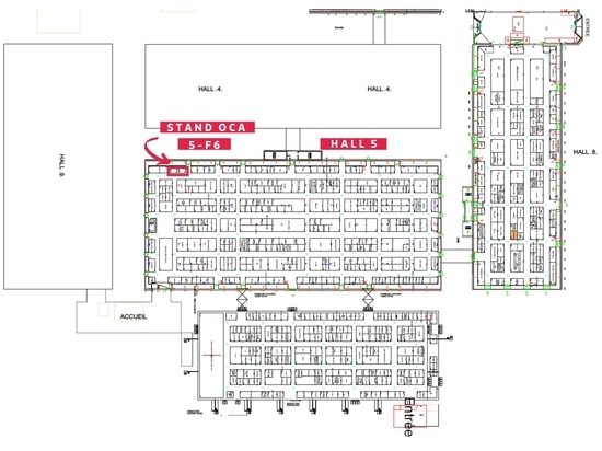 Pianta dello stand OCA al salone CFIA di Rennes