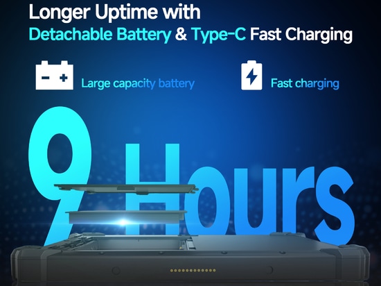 Tempo di attività più lungo grazie alla batteria staccabile e alla carbonizzazione rapida di tipo C
