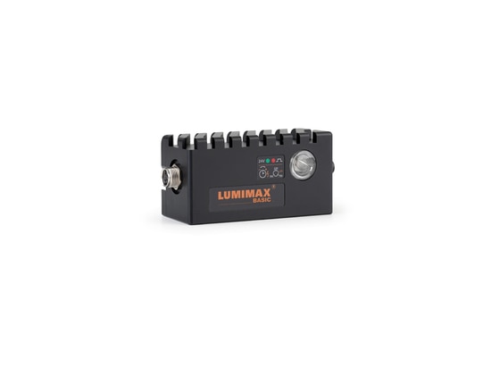 Il funzionamento di LUMIMAX BASIC Strobe insieme al BASIC Controller BFC1 offre un'emissione luminosa fino a 30 volte superiore rispetto al funzionamento permanente