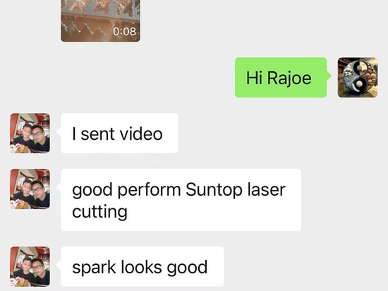 Feedback positivo del cliente indonesiano sul taglio laser Suntop