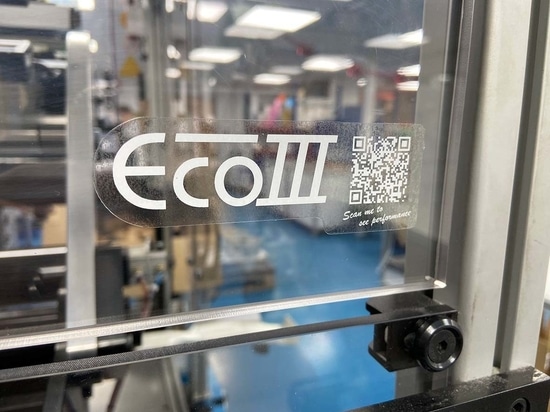 QR / Codice a barre (Immagine 3) Codice QR su poliestere trasparente rimovibile a bassa adesività (CPMSP20) - Stampa speciale con nastro in resina bianca (CPMSR41 per ricarica / CPMSR41-RC per cart...