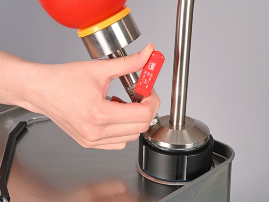 Pompa per solventi azionata a mano, per bombole di stagnola (Bürkle GmbH)