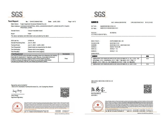 SGS-Un frigorifero ad alta efficienza energetica Pannello isolante sottovuoto
