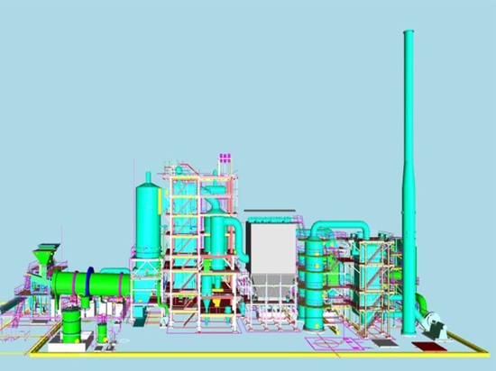 Sistema di forni rotativi EPC di Ruiding per rifiuti chimici pericolosi da 3000t/a