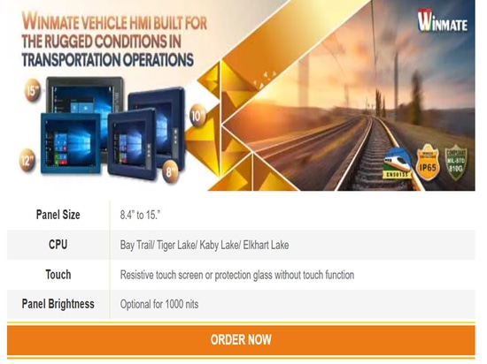 Winmate Vehicle HMI costruito per le condizioni difficili delle operazioni di trasporto