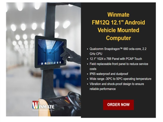 Winmate FM12Q Computer Android da 12,1" montato sul veicolo