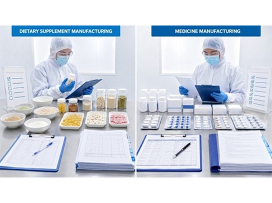 Produzione di integratori alimentari e medicinali con diversi sistemi di controllo dei prodotti e di documentazione