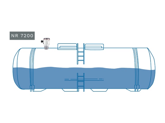 NivoRadar® 7200 in un serbatoio contenente materiale liquido