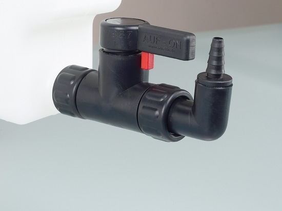 StopCock PA: rubinetto di scarico elettricamente conduttivo per il riempimento con solventi (Bürkle GmbH)
