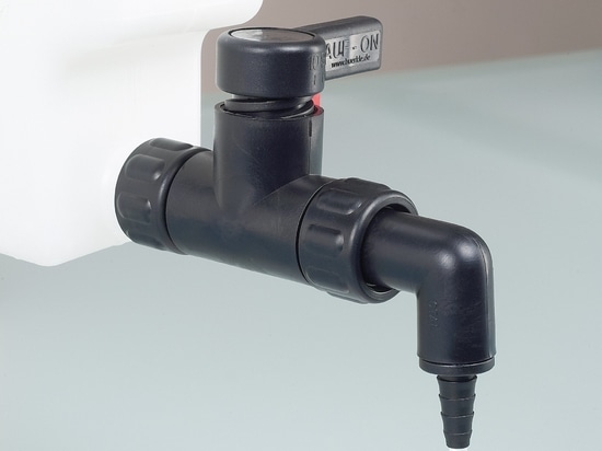 StopCock PA: rubinetto di scarico elettricamente conduttivo per il riempimento con solventi (Bürkle GmbH)