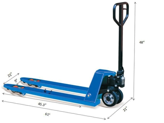 Capacità manuale 45,3" di Jack Truck 5500Lbs del pallet del negozio " forcella di W L×21