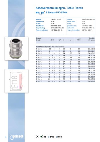 wege® S Standard UD-VITON data sheet