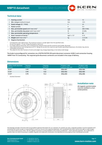 Magnet powder brake MPB10