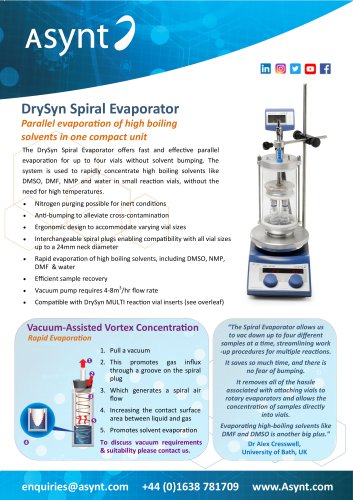 Asynt DrySyn Spiral Evaporator