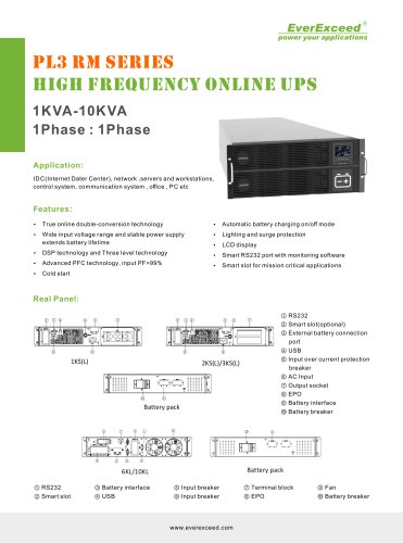 1-10KVA PL3 RM Series High Frequency Online UPS