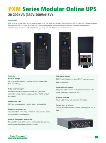 20-200kVA PXM Series Modular UPS