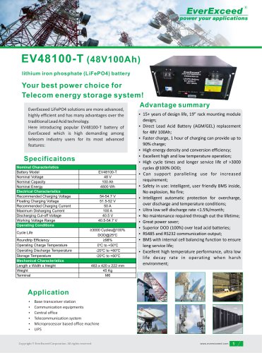 Lithium battery EV48100-T series