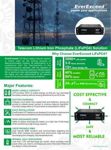 Lithium iron phosphate battery EV4850-T series