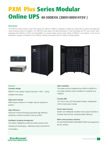 Parallel UPS 40-500kVA PXM PLUS series