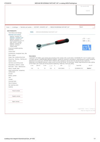 MEDIUM REVERSIBLE RATCHET 3/8''