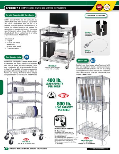 SPECIALTY | COMPUTER WORK CENTER, REEL & STENCIL SHELVING UNITS