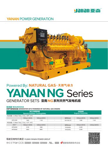 YANAN GAS SERIES GENERATOR SETS