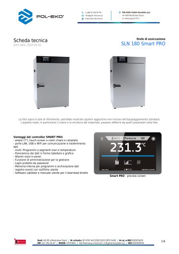 Stufa di essiccazione SLN 180 Smart PRO