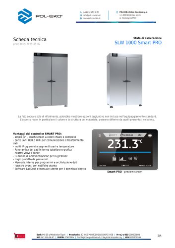 Stufa di essiccazione SLW 1000 Smart PRO