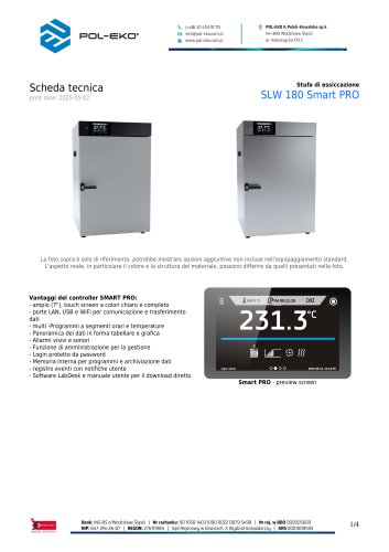 Stufa di essiccazione SLW 180 Smart PRO