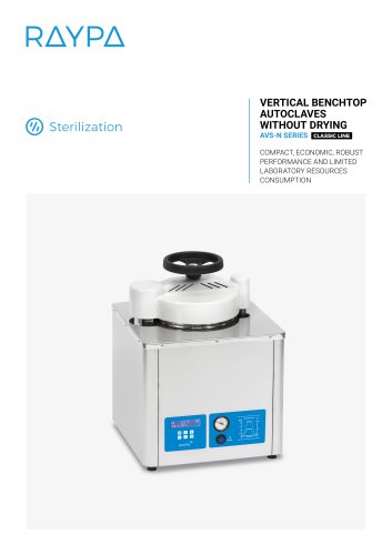 VERTICAL BENCHTOP AUTOCLAVES WITHOUT DRYING - AVS-N SERIES