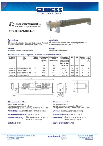 Ex-Finned tube heater R4