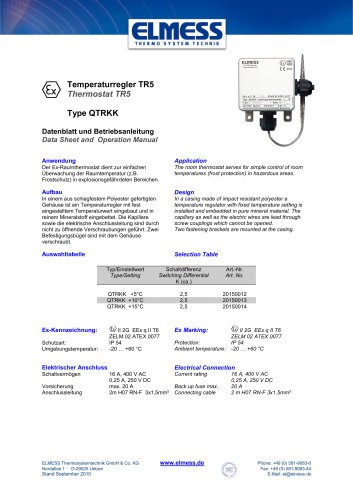 Ex room thermostat QTRKK