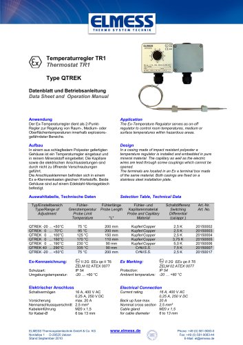 Ex temperature regulator QTREK