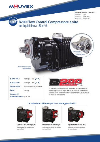 B200 Flow Control Compressore a vite