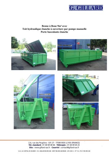 Sludge container WITH HYDRAULIC ROOF