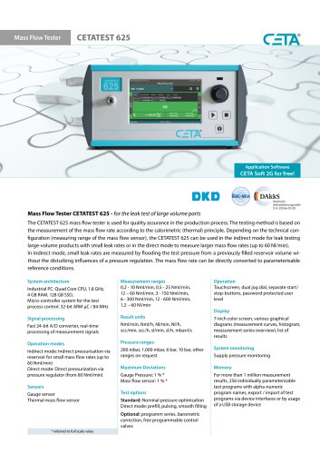 Mass Flow Tester CETATEST 625