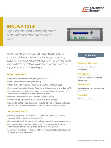 Innova 1314i Gas Monitor Datasheet