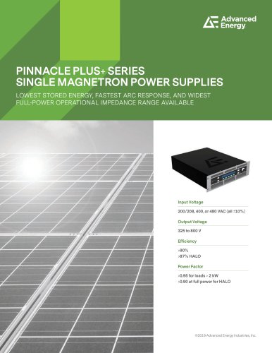 PINNACLE PLUS+ SERIES SINGLE MAGNETRON POWER SUPPLIES