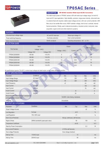 TP05AC series 5W AC-DC converter