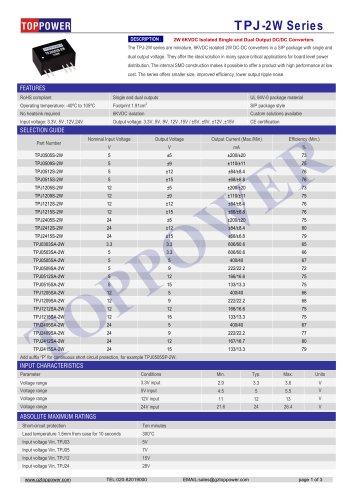 TPJ-2W series 2W DC/DC