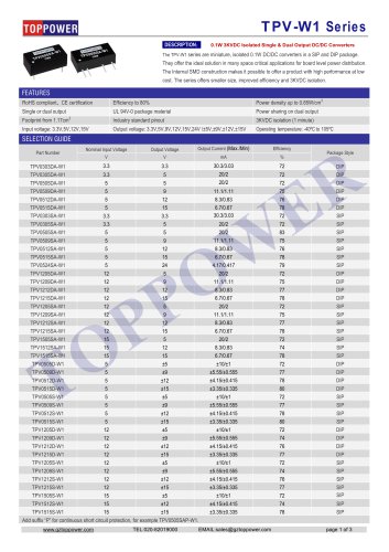 TPV-W1 series 0.1W DC/DC