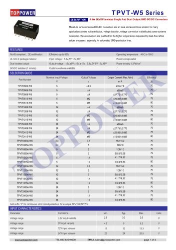 TPVT-W5 series 0.5W DC/DC