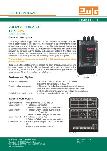 VOLTAGE INDICATOR TYPE SPA surface-mounted