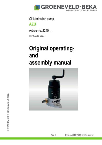 Original operatingand assembly manual