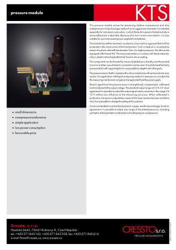 CRESSTO - KTS series - datasheet - pressure module