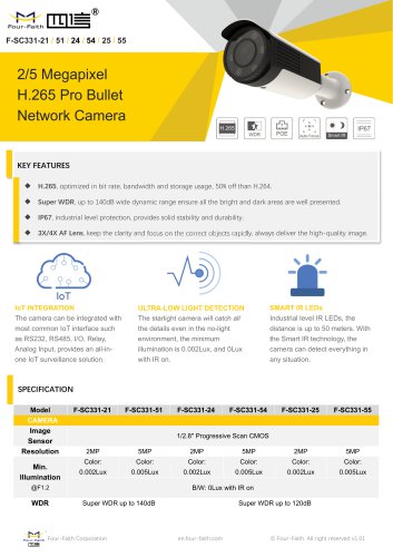 2/5 Megapixel H.265 Pro Bullet Network Camera