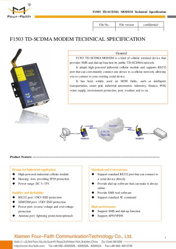 F1503 Industrial TD-SCDMA MODEM