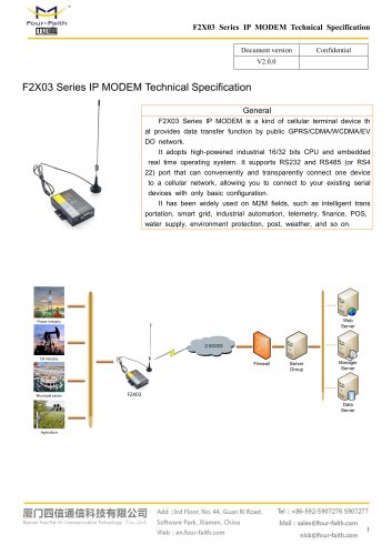 F2103 GPRS IP MODEM SPECIFICATION