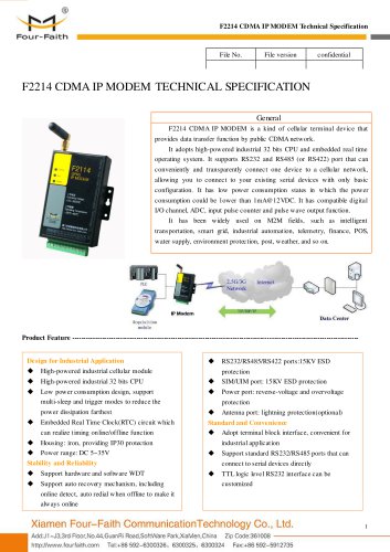 F2214 Industrial CDMA IP MODEM