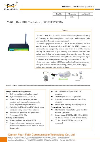 F2264 CDMA RTU Technical SPECIFICATION